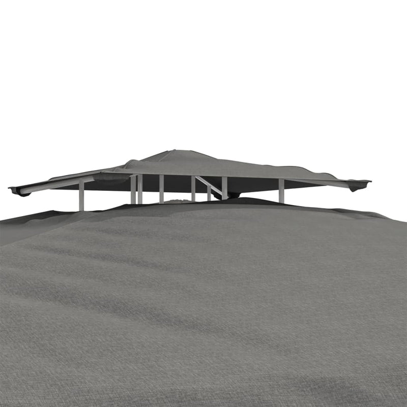 Gazebo with Double Roof Anthracite 3x3x2.68 m Fabric