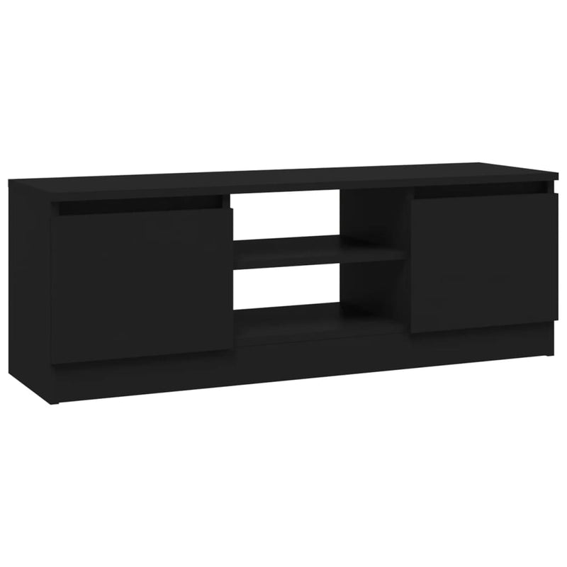 TV Cabinet with Door Black 102x30x36 cm