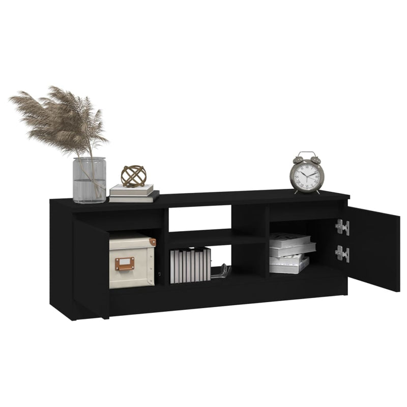 TV Cabinet with Door Black 102x30x36 cm