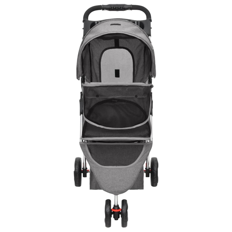 Folding Dog Stroller Grey 80x46x98 cm Oxford Fabric