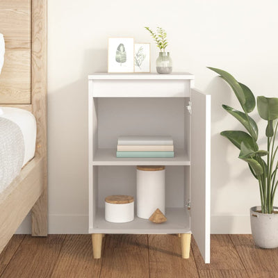 Bedside Cabinet White 40x35x70 cm Engineered Wood