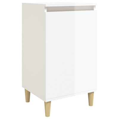 Bedside Cabinet High Gloss White 40x35x70 cm Engineered Wood