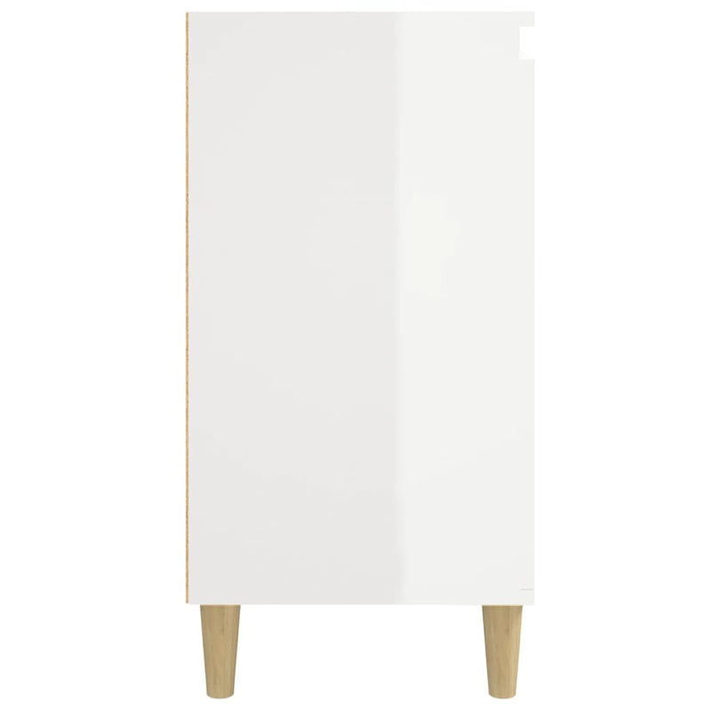 Bedside Cabinet High Gloss White 40x35x70 cm Engineered Wood