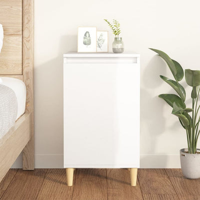 Bedside Cabinet High Gloss White 40x35x70 cm Engineered Wood