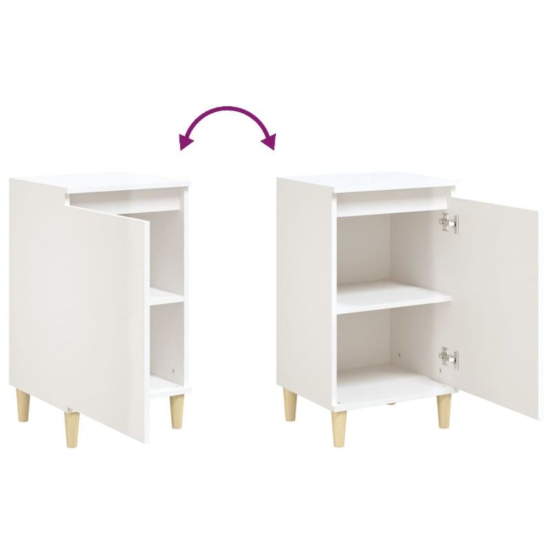 Bedside Cabinets 2 pcs High Gloss White 40x35x70 cm Engineered Wood