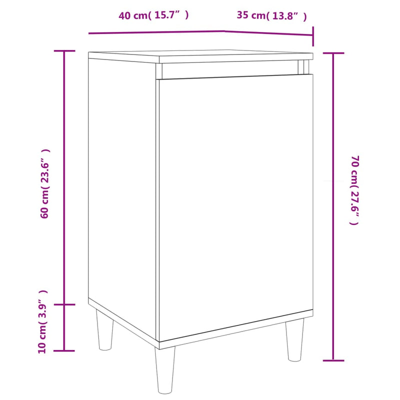 Bedside Cabinets 2 pcs High Gloss White 40x35x70 cm Engineered Wood