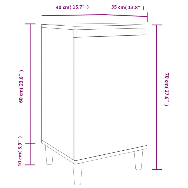 Bedside Cabinets 2 pcs Concrete Grey 40x35x70 cm Engineered Wood