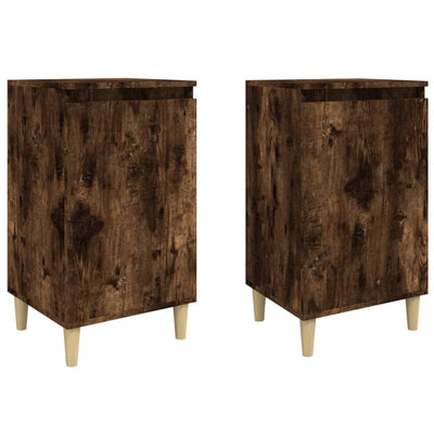 Bedside Cabinets 2 pcs Smoked Oak 40x35x70 cm Engineered Wood