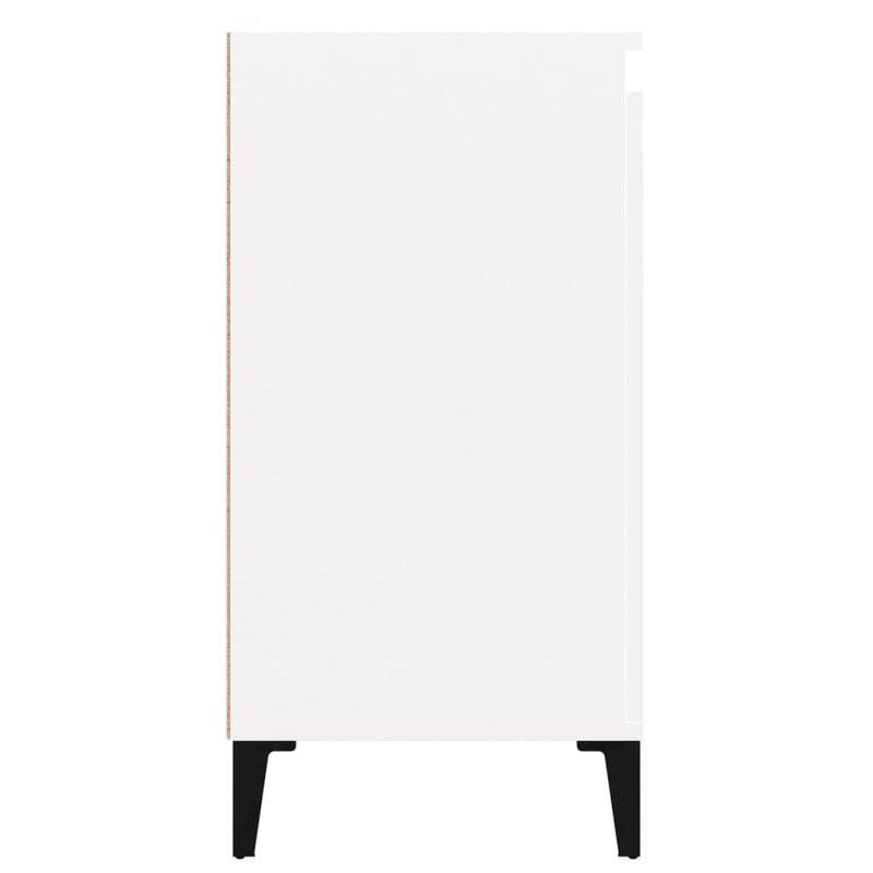 Bedside Cabinet High Gloss White 40x35x70 cm Engineered Wood