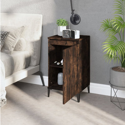 Bedside Cabinet Smoked Oak 40x35x70 cm Engineered Wood