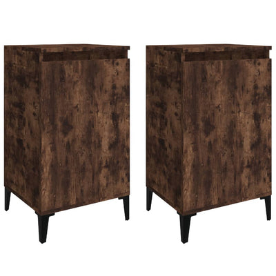 Bedside Cabinets 2 pcs Smoked Oak 40x35x70 cm Engineered Wood