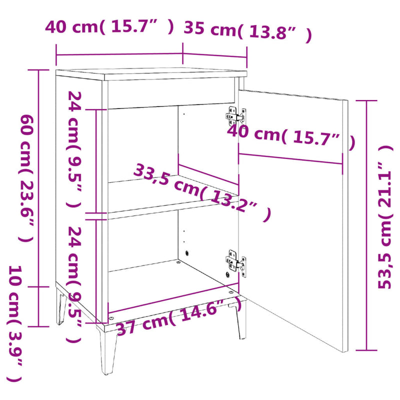 Bedside Cabinets 2 pcs Brown Oak 40x35x70 cm Engineered Wood