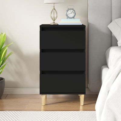 Bedside Cabinet Black 40x35x70 cm Engineered Wood