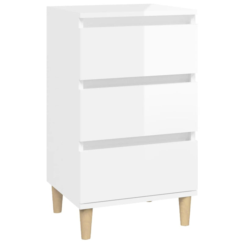 Bedside Cabinet High Gloss White 40x35x70 cm Engineered Wood