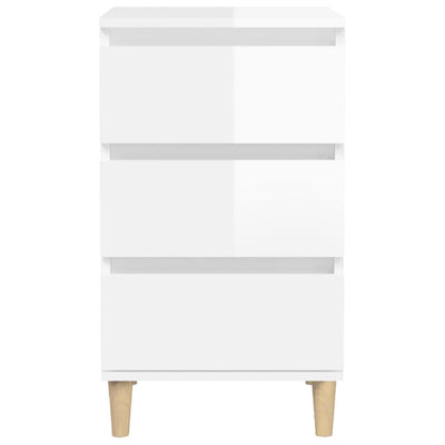 Bedside Cabinet High Gloss White 40x35x70 cm Engineered Wood