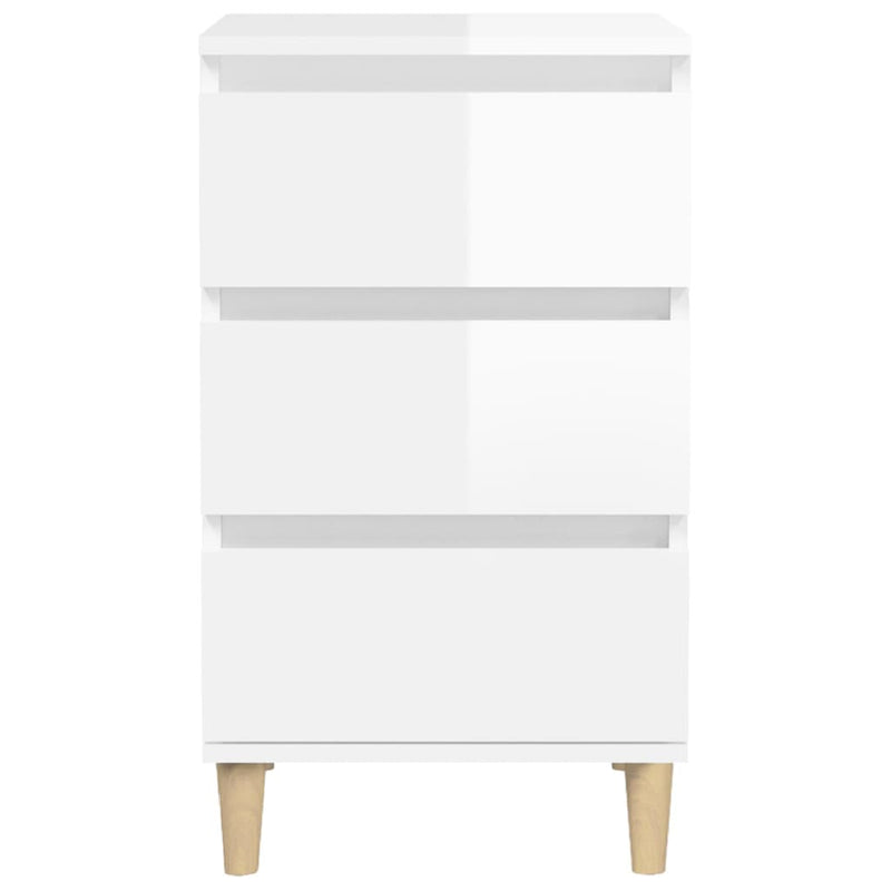 Bedside Cabinet High Gloss White 40x35x70 cm Engineered Wood