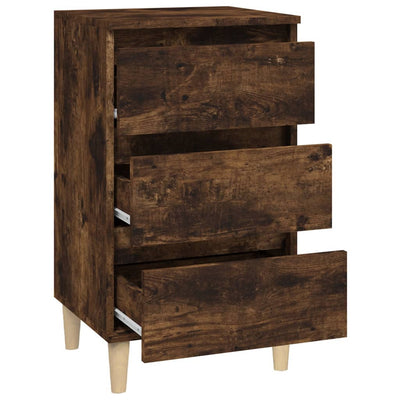 Bedside Cabinet Smoked Oak 40x35x70 cm Engineered Wood