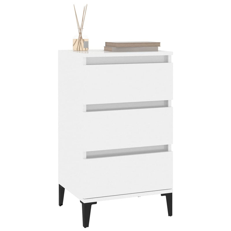 Bedside Cabinet High Gloss White 40x35x70 cm Engineered Wood