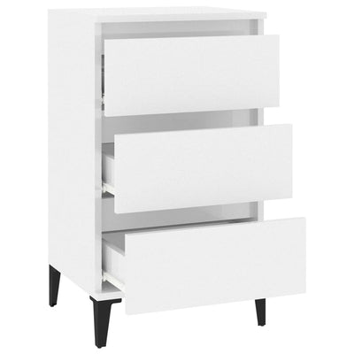 Bedside Cabinet High Gloss White 40x35x70 cm Engineered Wood