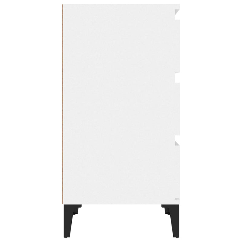 Bedside Cabinet High Gloss White 40x35x70 cm Engineered Wood