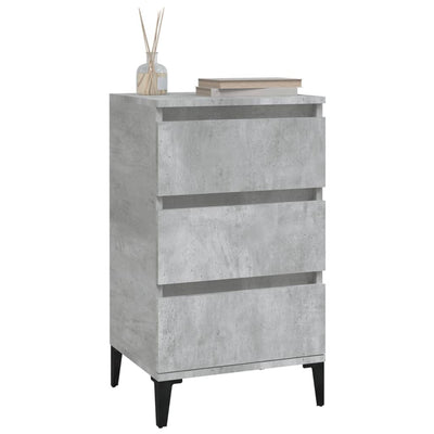 Bedside Cabinet Concrete Grey 40x35x70 cm Engineered Wood