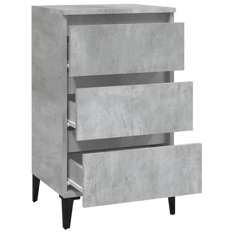 Bedside Cabinet Concrete Grey 40x35x70 cm Engineered Wood