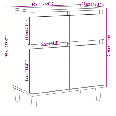 Sideboard White 60x35x70 cm Engineered Wood