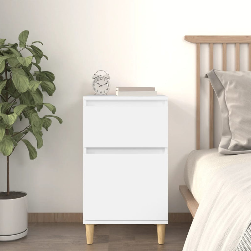 Bedside Cabinet White 40x35x70 cm