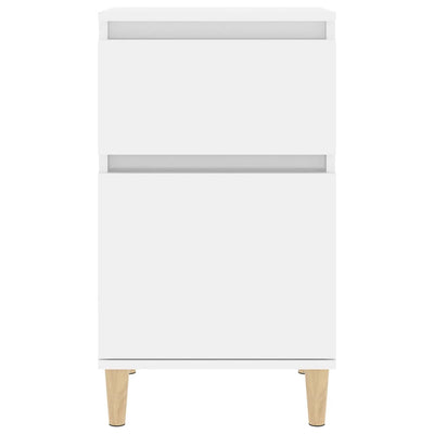 Bedside Cabinet High Gloss White 40x35x70 cm