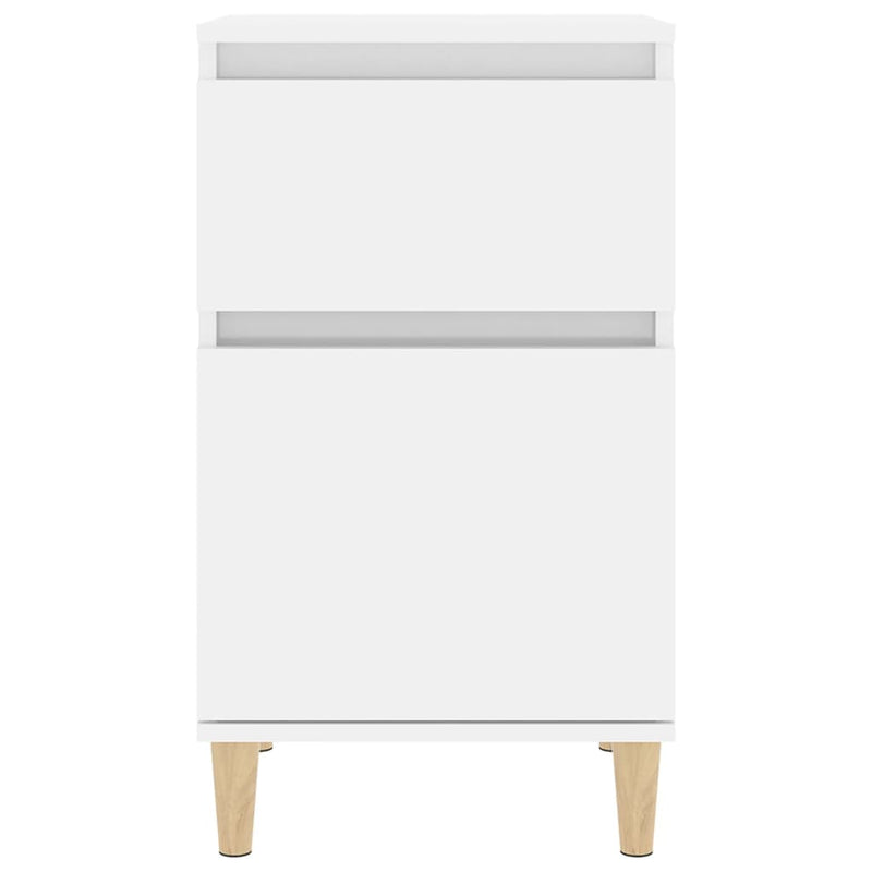 Bedside Cabinet High Gloss White 40x35x70 cm