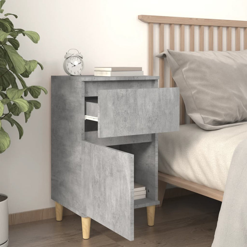 Bedside Cabinet Concrete Grey 40x35x70 cm