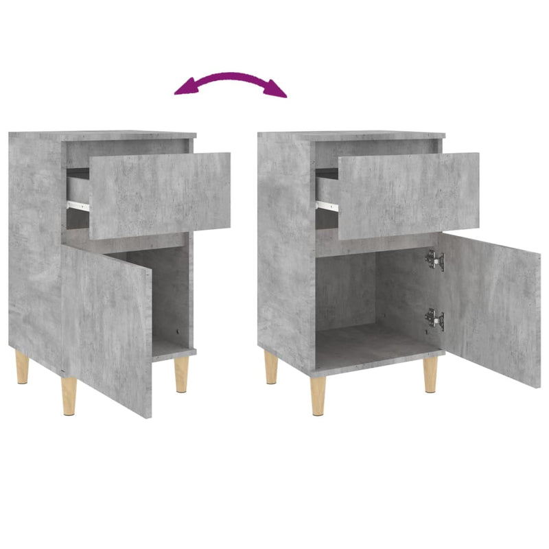 Bedside Cabinet Concrete Grey 40x35x70 cm