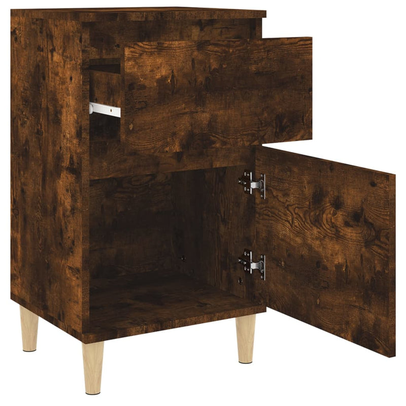 Bedside Cabinet Smoked Oak 40x35x70 cm