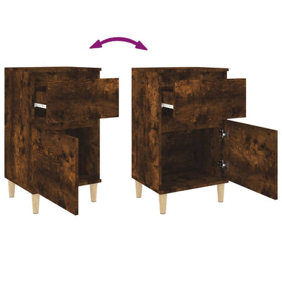 Bedside Cabinets 2 pcs Smoked Oak 40x35x70 cm