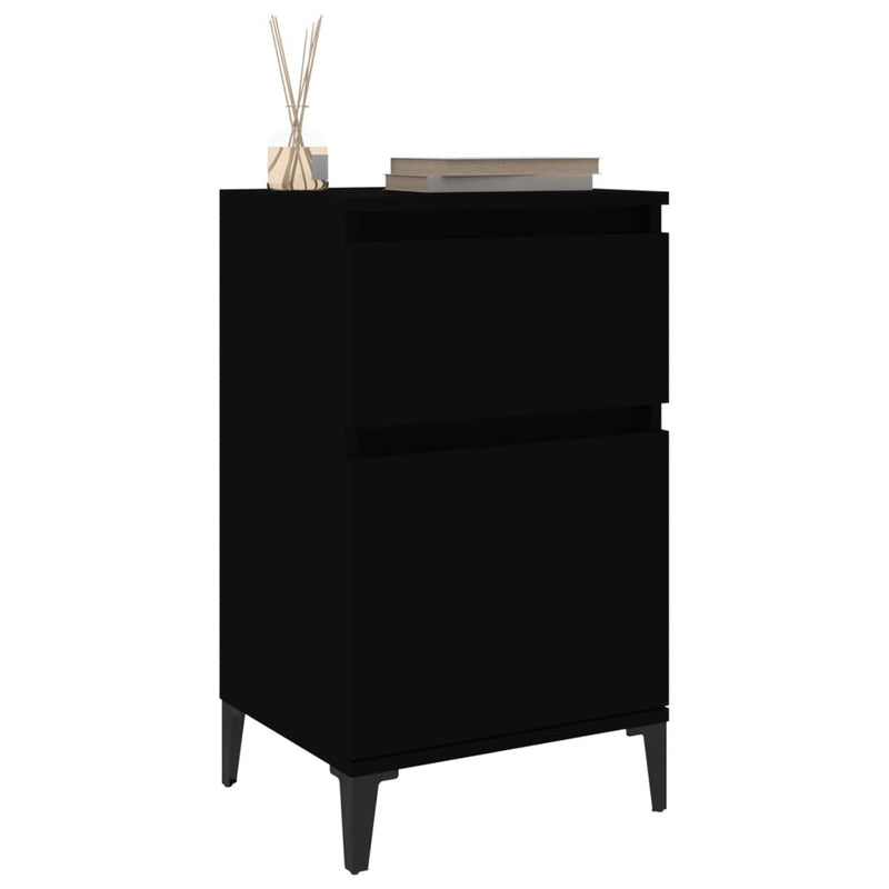 Bedside Cabinets 2 pcs Black 40x35x70 cm