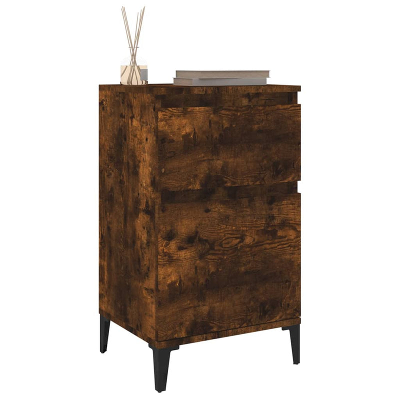 Bedside Cabinet Smoked Oak 40x35x70 cm