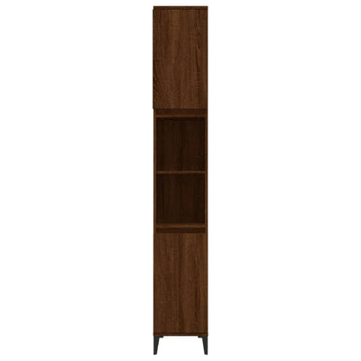 Bathroom Cabinet Brown Oak 30x30x190 cm Engineered Wood