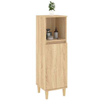 Bathroom Cabinet Sonoma Oak 30x30x100 cm Engineered Wood