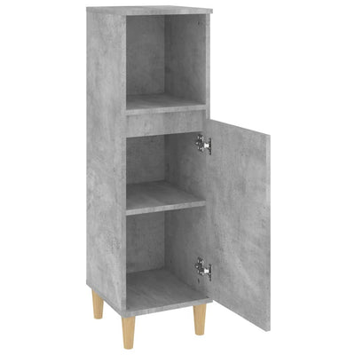 Bathroom Cabinet Concrete Grey 30x30x100 cm Engineered Wood