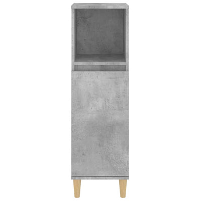 Bathroom Cabinet Concrete Grey 30x30x100 cm Engineered Wood