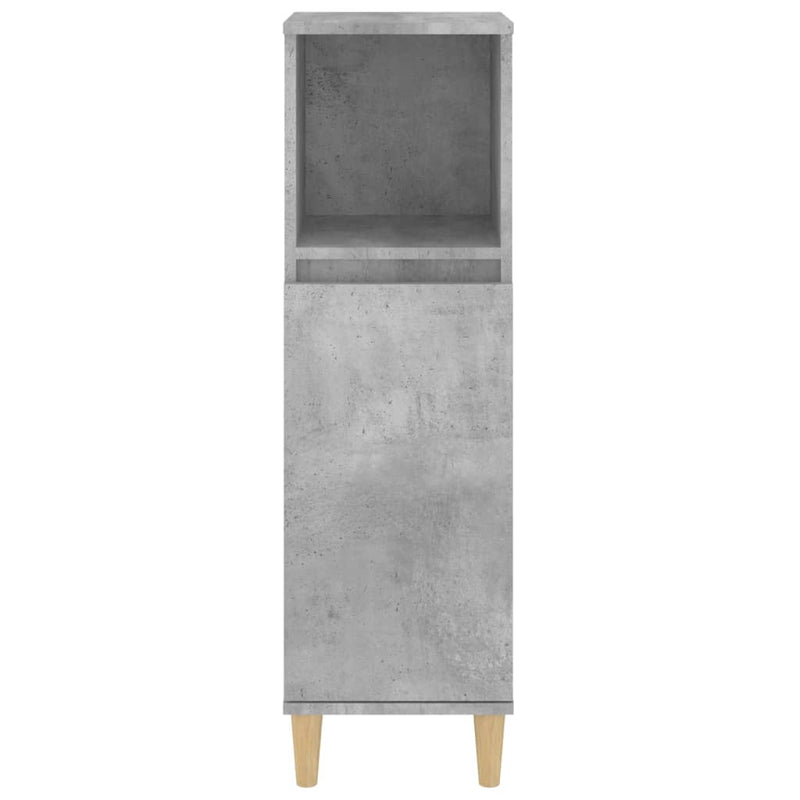 Bathroom Cabinet Concrete Grey 30x30x100 cm Engineered Wood