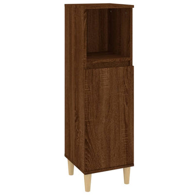 Bathroom Cabinet Brown Oak 30x30x100 cm Engineered Wood