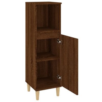 Bathroom Cabinet Brown Oak 30x30x100 cm Engineered Wood