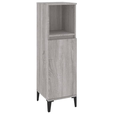 Bathroom Cabinet Grey Sonoma 30x30x100 cm Engineered Wood