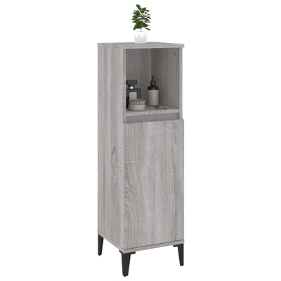 Bathroom Cabinet Grey Sonoma 30x30x100 cm Engineered Wood