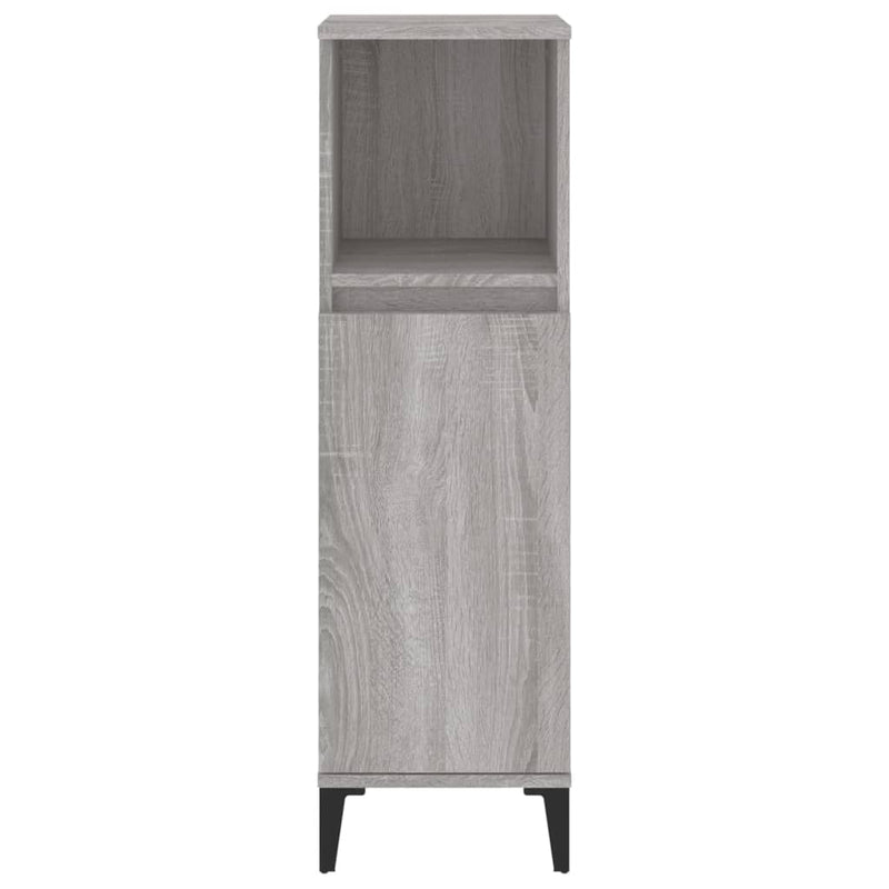 Bathroom Cabinet Grey Sonoma 30x30x100 cm Engineered Wood