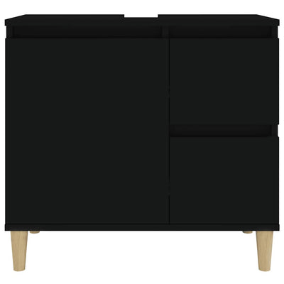 Bathroom Cabinet Black 65x33x60 cm Engineered Wood