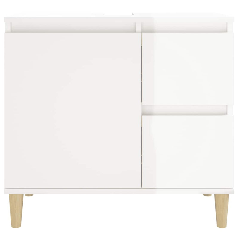 Bathroom Cabinet High Gloss White 65x33x60 cm Engineered Wood