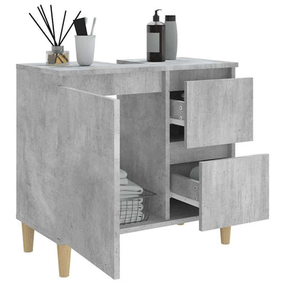 Bathroom Cabinet Concrete Grey 65x33x60 cm Engineered Wood