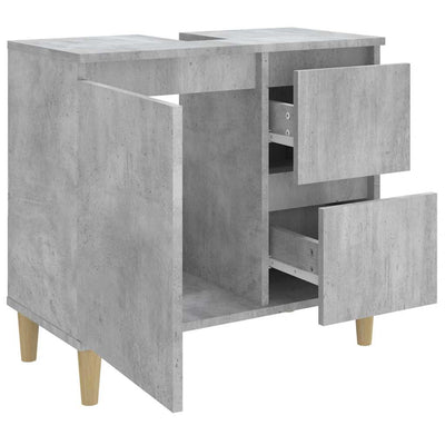 Bathroom Cabinet Concrete Grey 65x33x60 cm Engineered Wood